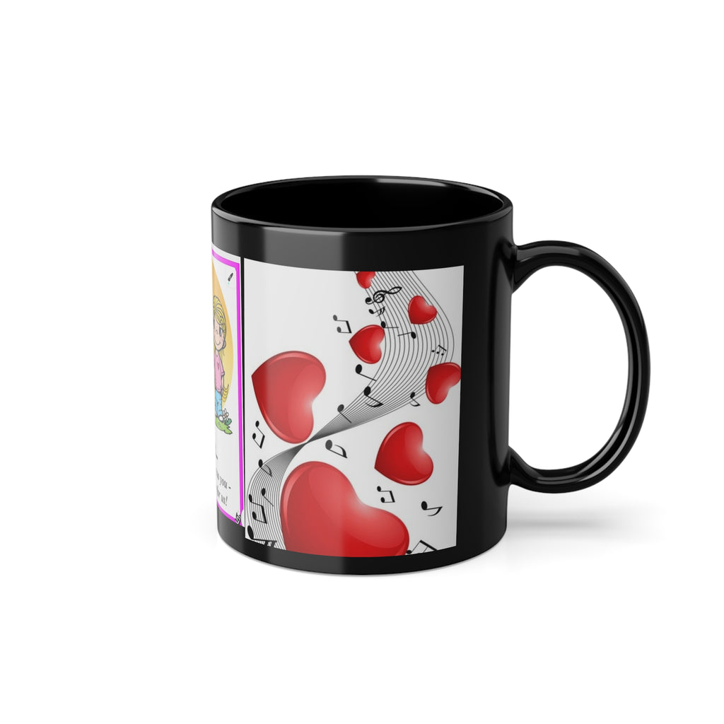 CUP - LOVE IS - Series Black Coffee Mug — 11oz Gift for Family & Friends