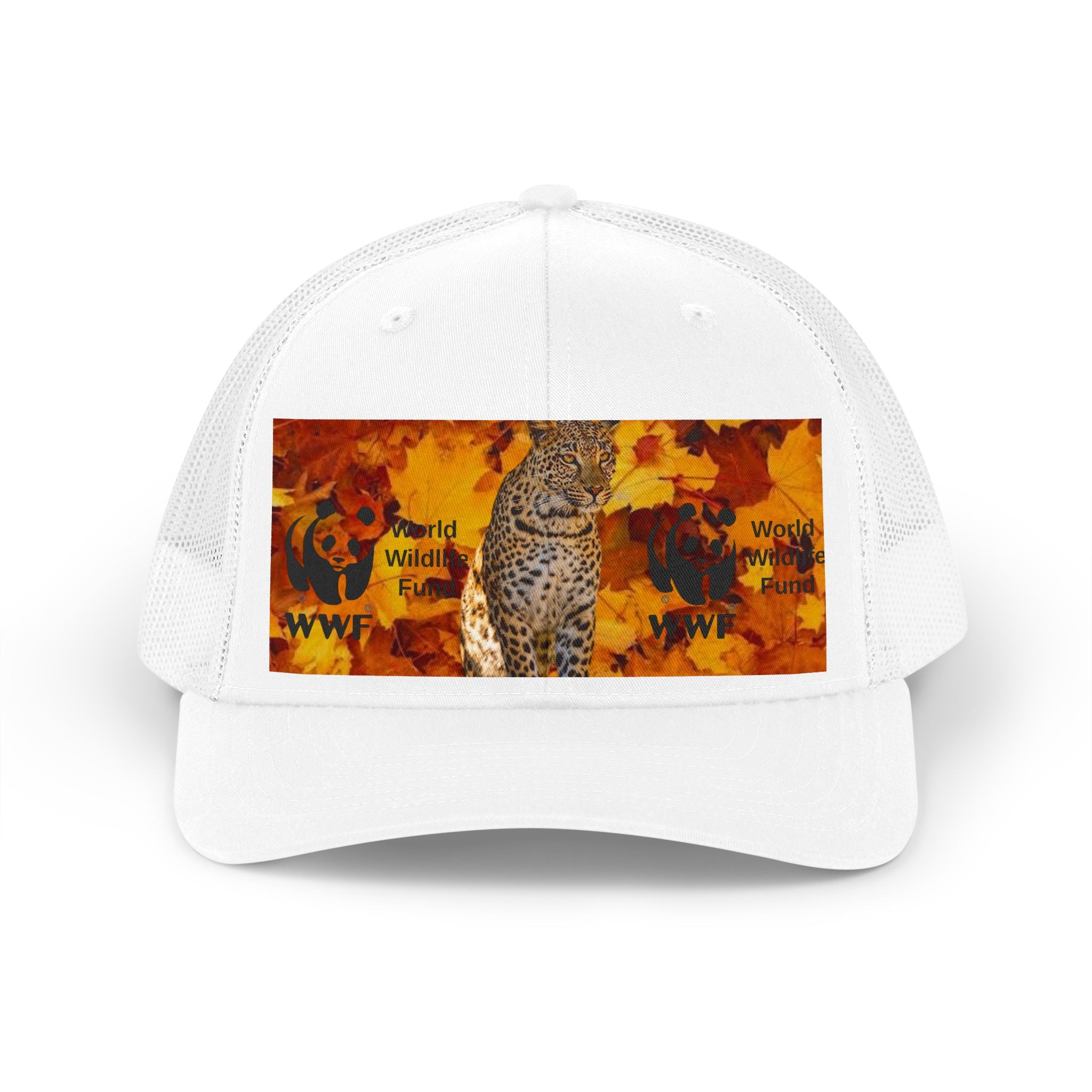 HAT NATURE   Retro Trucker Hat — Autumn Leopard Wildlife Patch