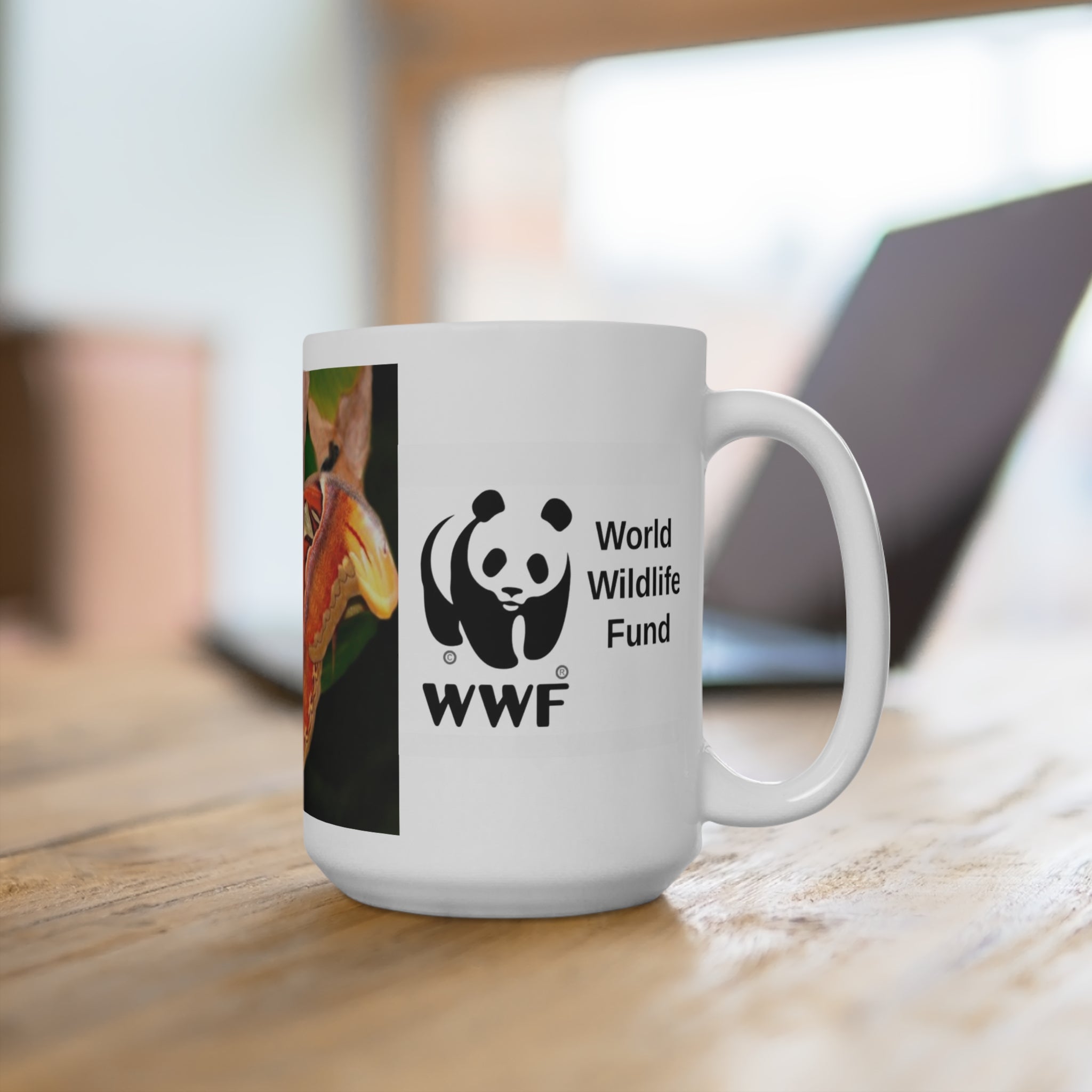 Atlas Moth 15 oz Ceramic Mug — WWF Wildlife Conservation Design