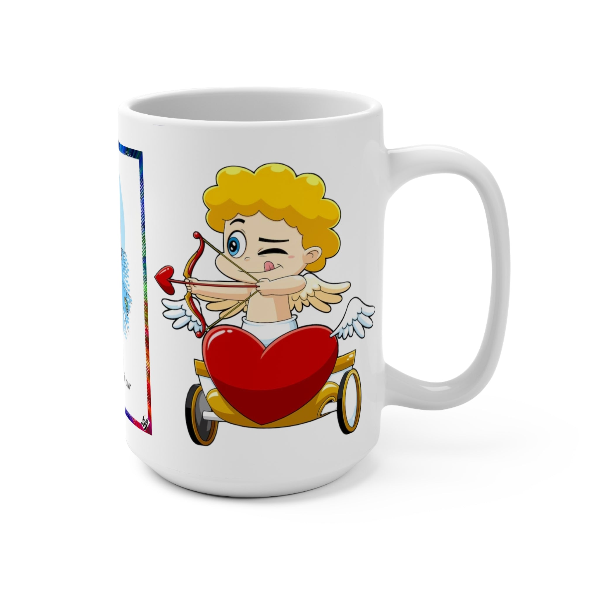 MUG LOVEIS... 15oz Romantic Coffee Mug — Cute Cupid & Sailboat Valentine’s Gift