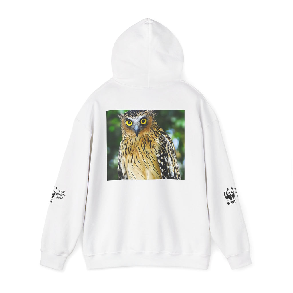 HOODIE NATURE WWF Owl Photo Hoodie — Wildlife Conservation Graphic Hooded Sweatshirt