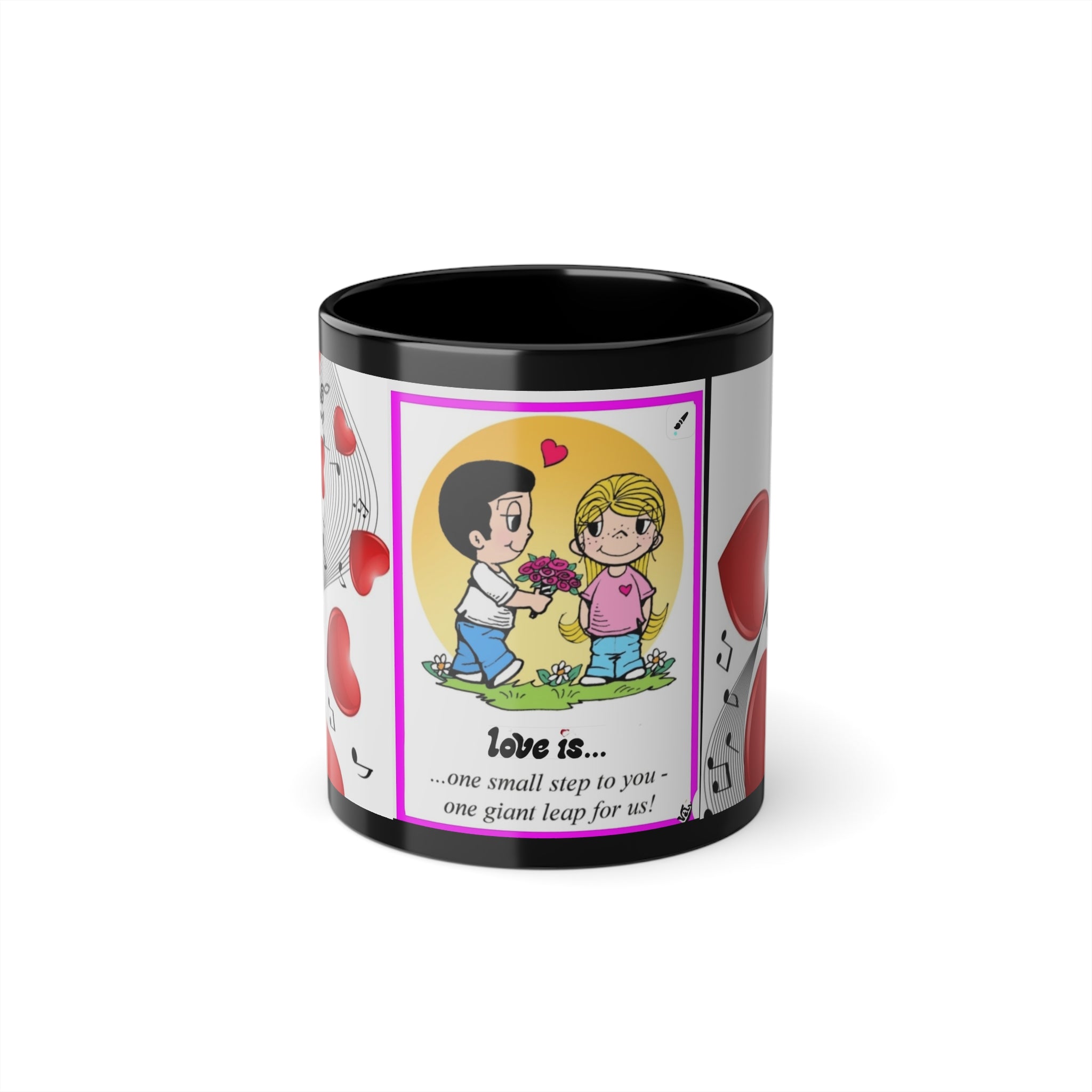 CUP - LOVE IS - Series Black Coffee Mug — 11oz Gift for Family & Friends