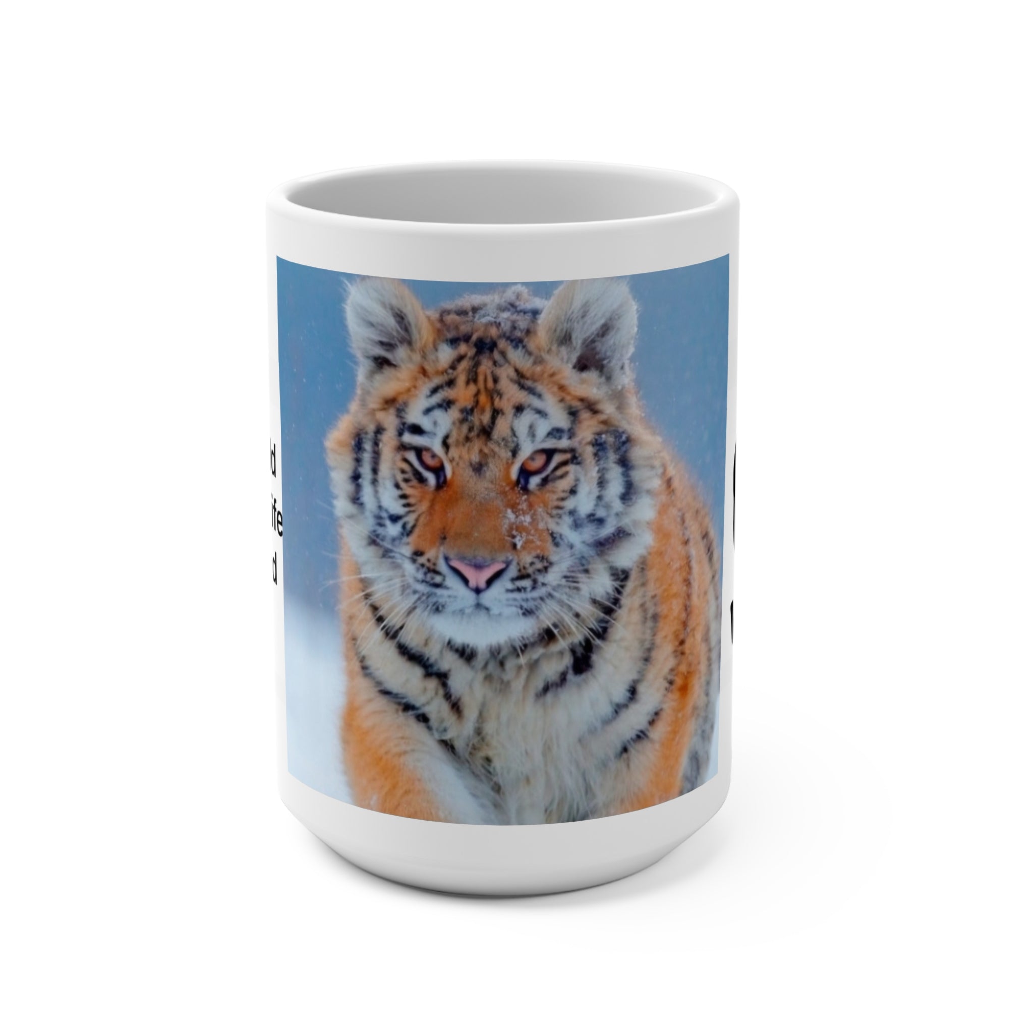 15oz Leopard Photo Mug — Wildlife Coffee Cup with Jungle Cat Image