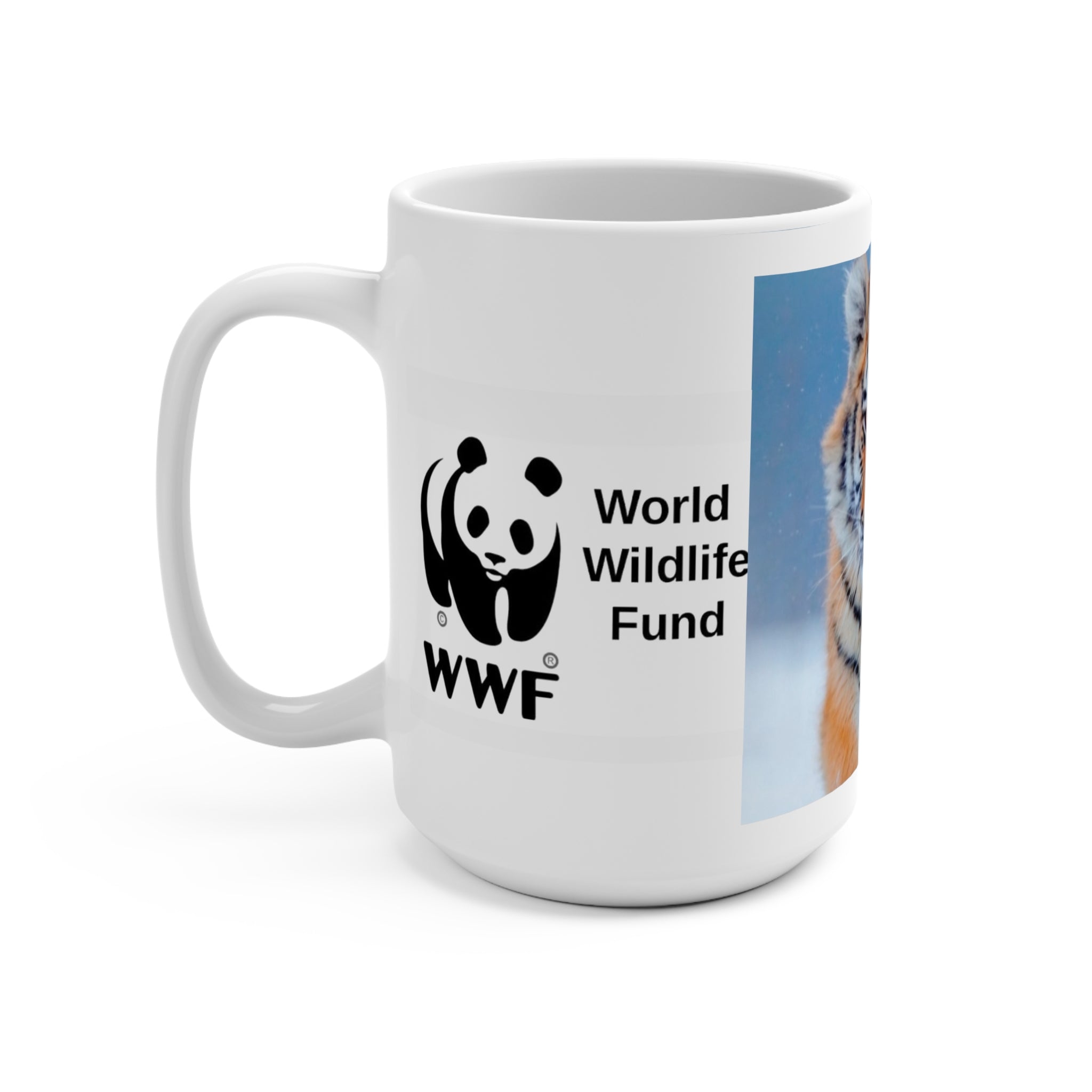 15oz Leopard Photo Mug — Wildlife Coffee Cup with Jungle Cat Image