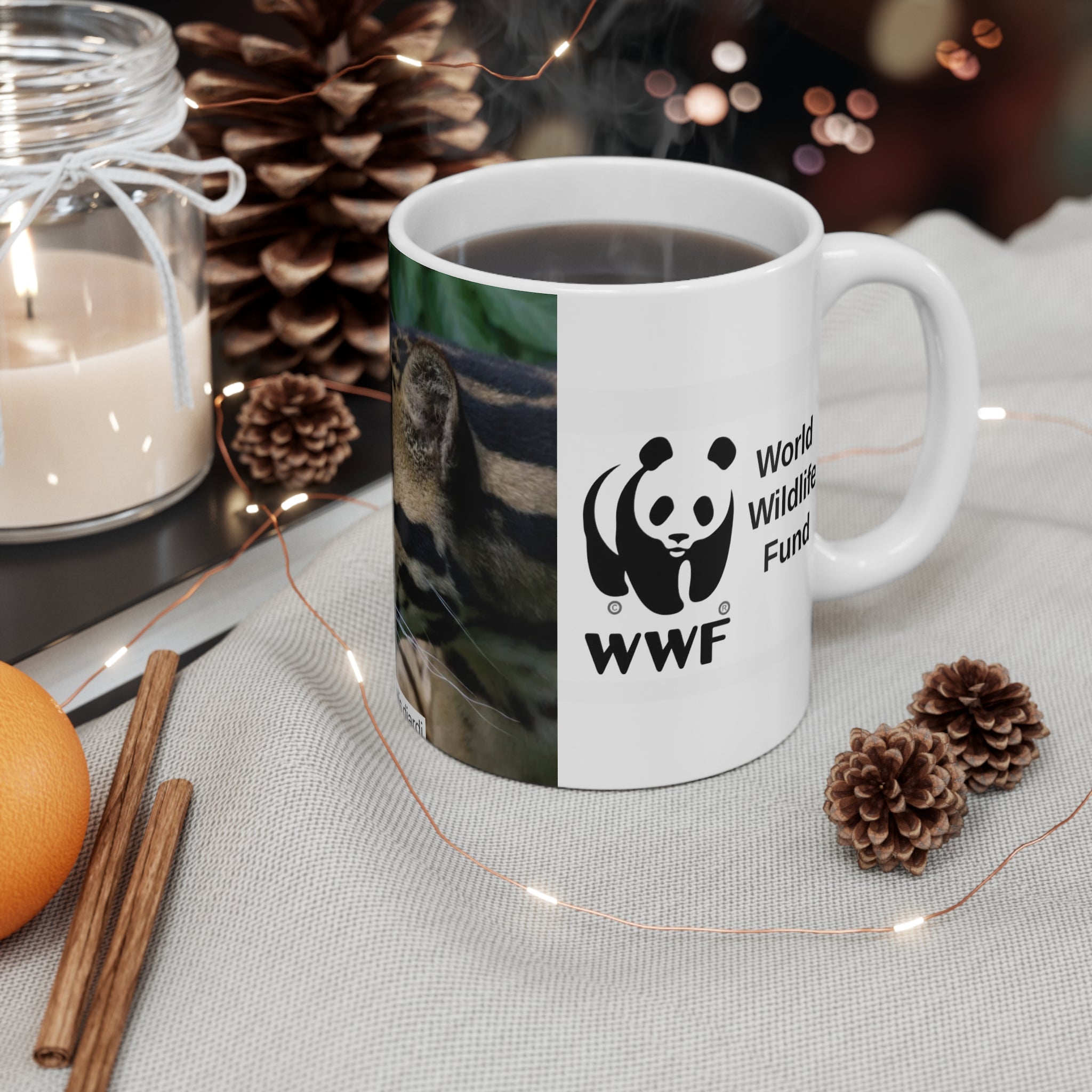 MUG NATURE  WWF Clouded Leopard Mug 11oz – Wildlife Conservation Coffee Cup