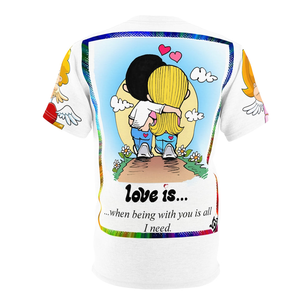 💎 Love Is... Retro Valentine Couple Tee — Cute Roses All-Over Print Shirt 💎