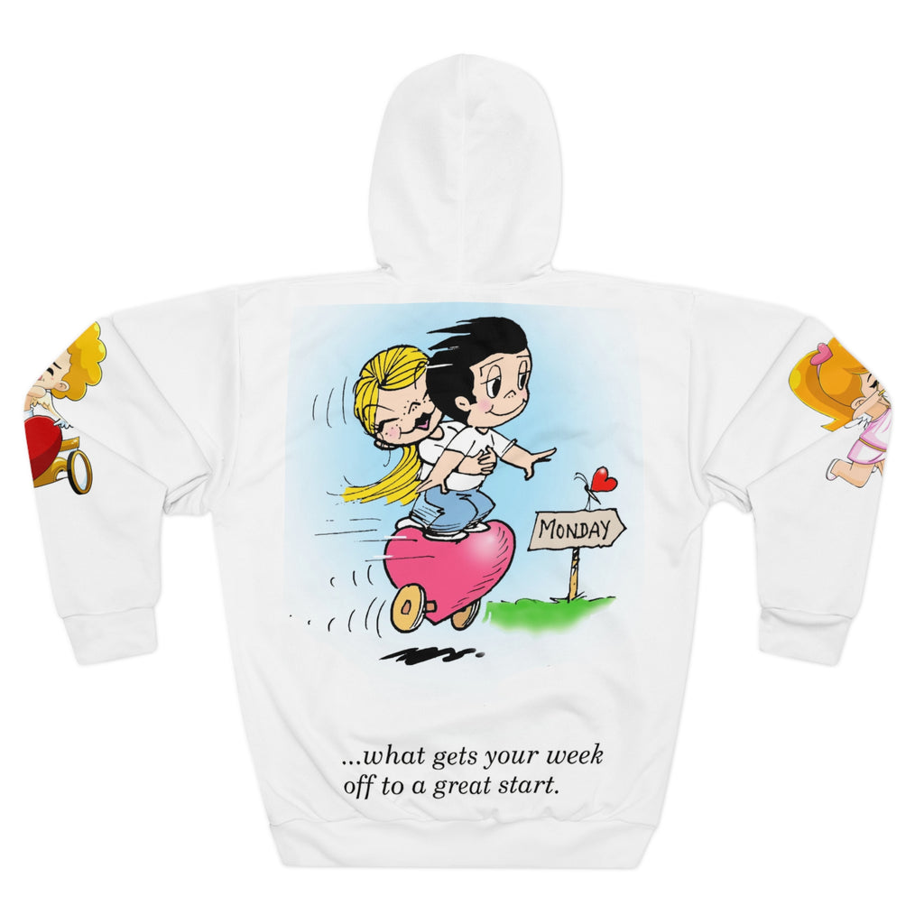 Hoodie collection - LOVE IS...-    Romantic Monday Hoodie — ‘What Gets Your Week Off to a Great Start’ Love Graphic