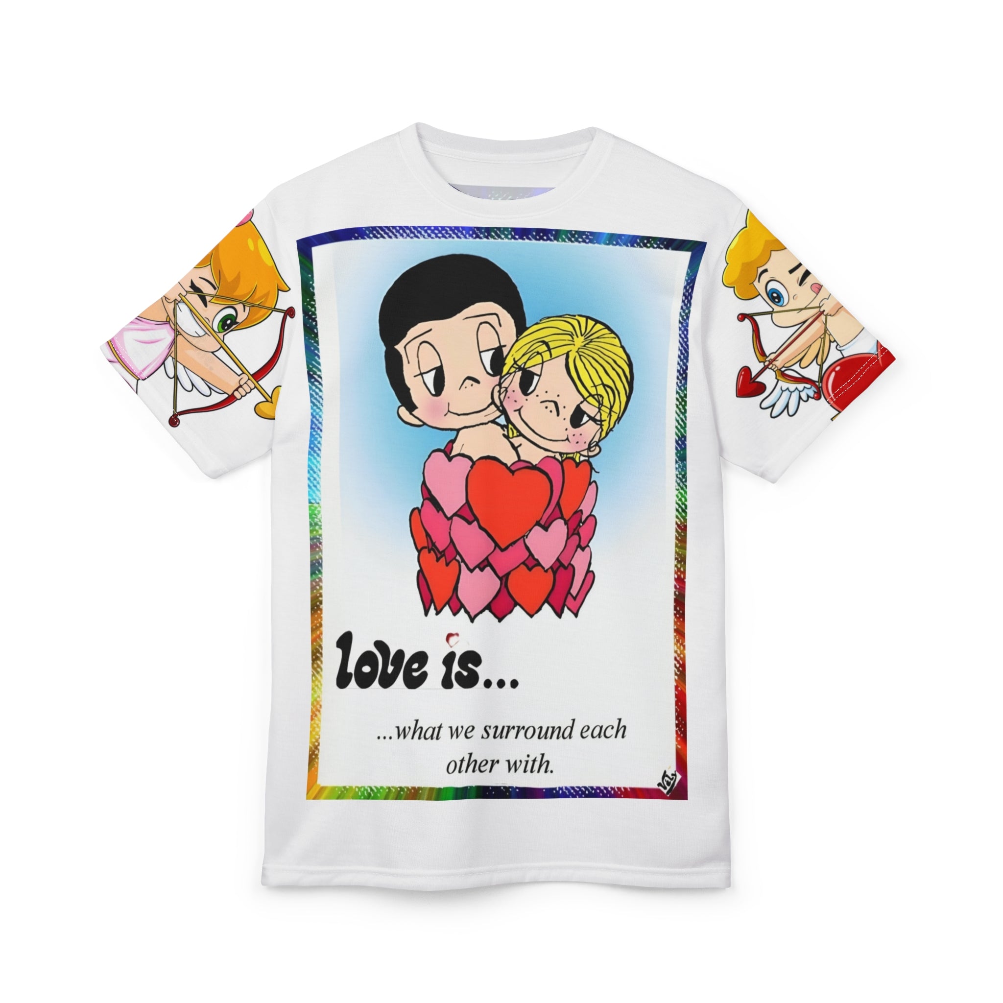 💎 Love Is... Graphic Tee — Romantic Couple Hearts Valentine T-Shirt 💎