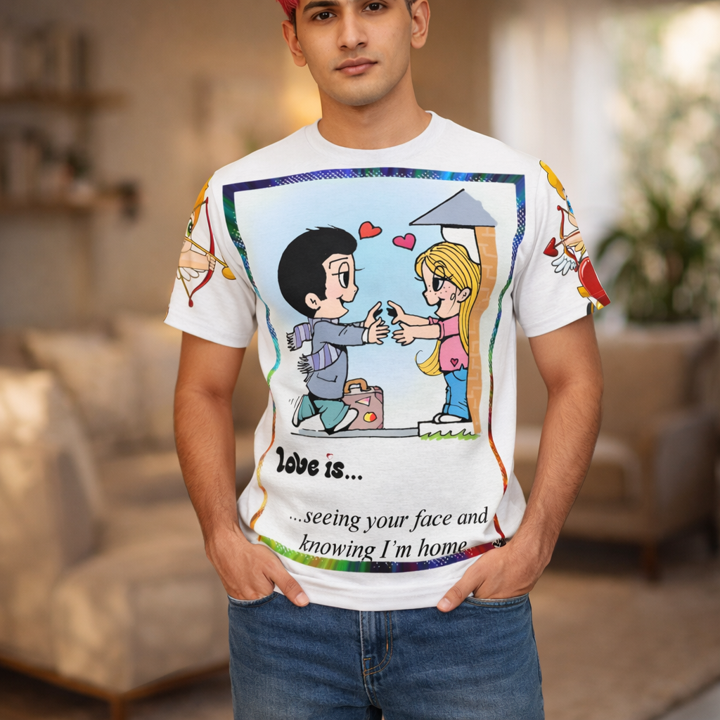 💎 Love Is... Graphic Tee — "Seeing Your Face and Knowing I'm Home" Romantic Couple Shirt 💎