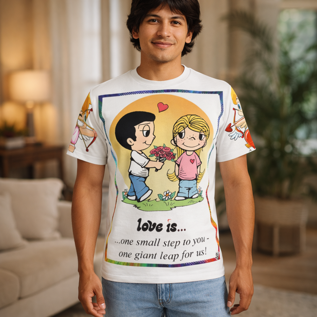 تيشيرت ذو أجواء مشرقة - تيشيرت مطبوع بالكامل بألوان زاهية