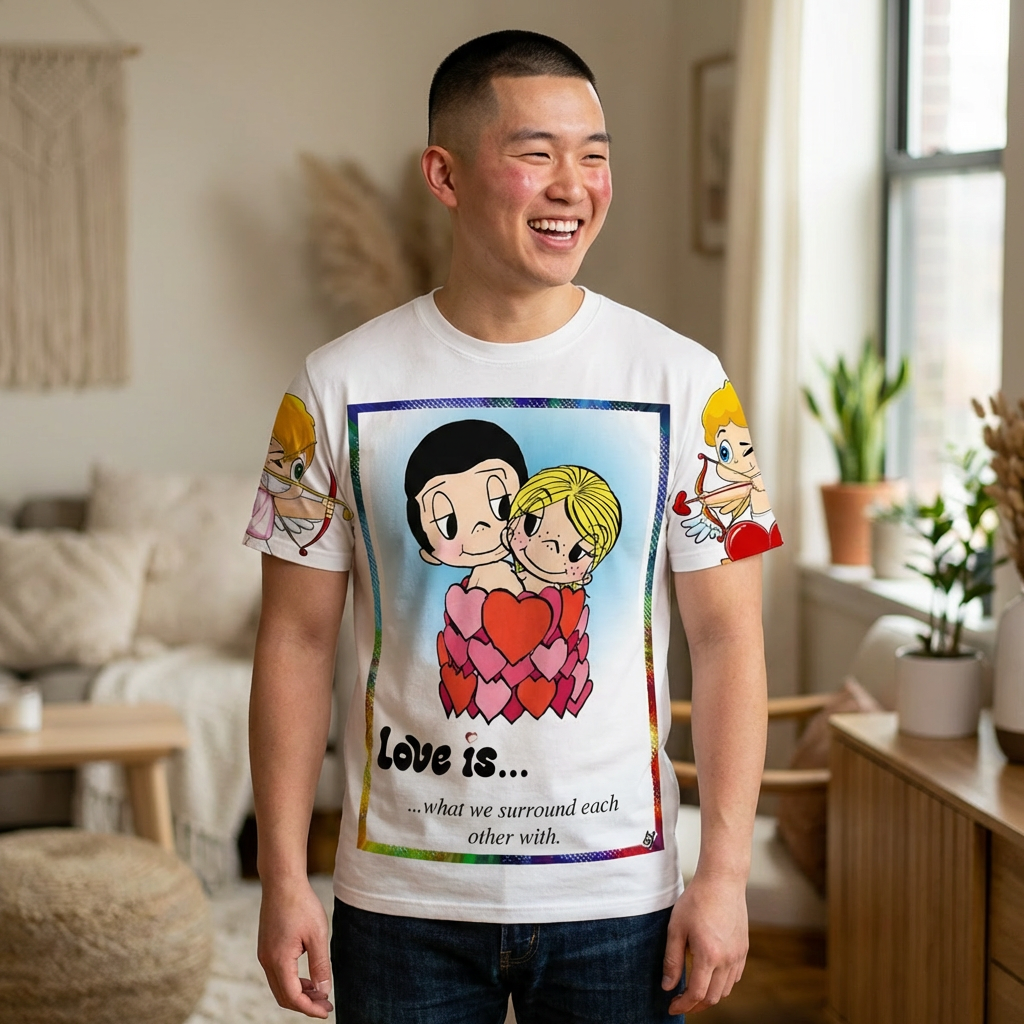 💎 Love Is... Graphic Tee — Romantic Couple Hearts Valentine T-Shirt 💎