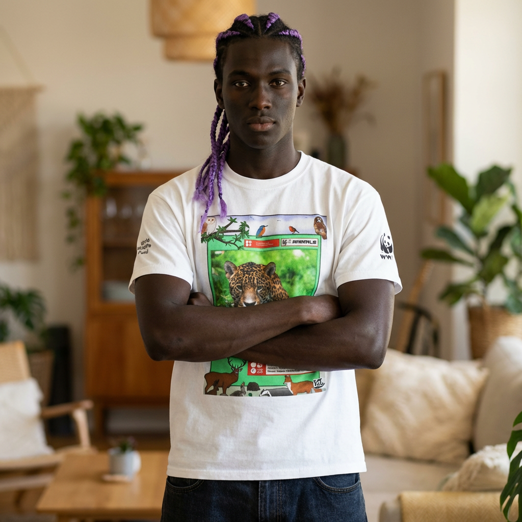 ジャガー トレーディングカード Tシャツ — ヴィンテージ ワイルドライフ グラフィック Tシャツ