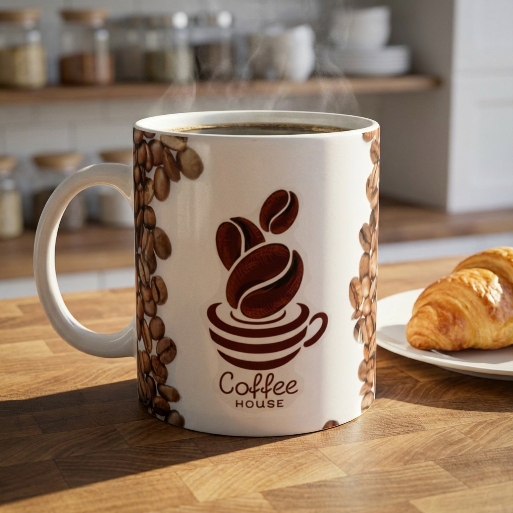 Coffee House Logo Mug — 11oz Branded Ceramic Coffee Mug