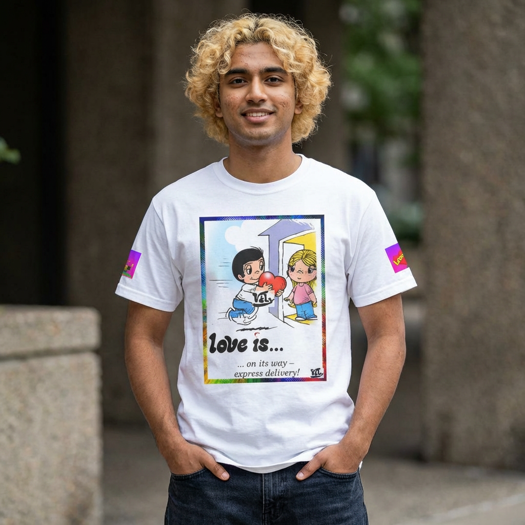 💎 LOVE IS... Cute Retro Couple Graphic Tee — Matching T-Shirt Gift for Partners 💎