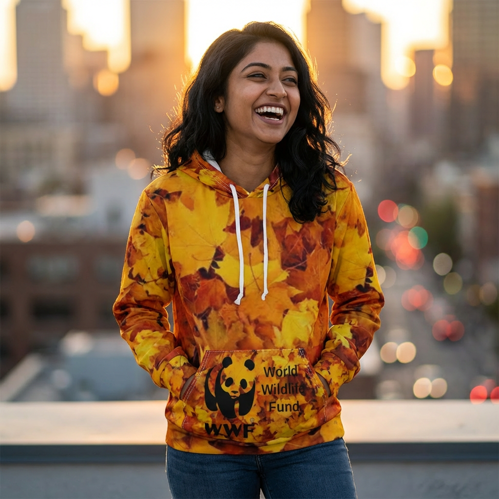 HOODIE NATURE Butterfly & Autumn Leaves Hoodie — WWF-Inspired Nature Pullover