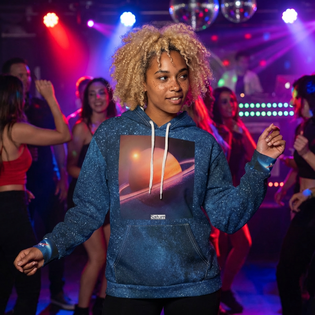 Saturn Galaxy Hoodie — Space Graphic Pullover with 'My Galaxy' Design