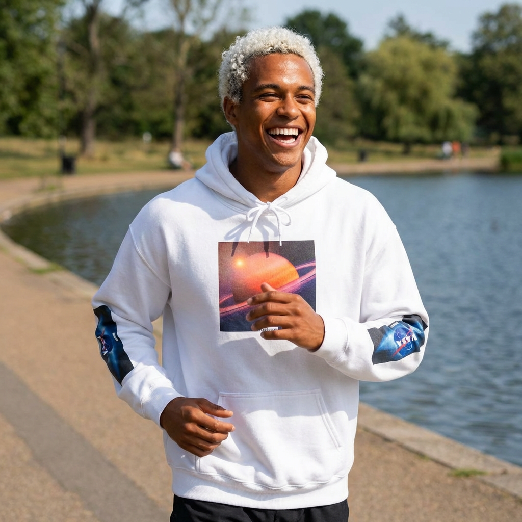 HOODIE MY GALAXY  Planet Hoodie — Retro Saturn Graphic Hooded Sweatshirt