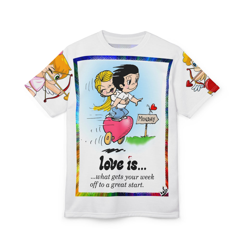💎 Love Is... Tee — "What Gets Your Week Off to a Great Start" Romantic Graphic Shirt 💎