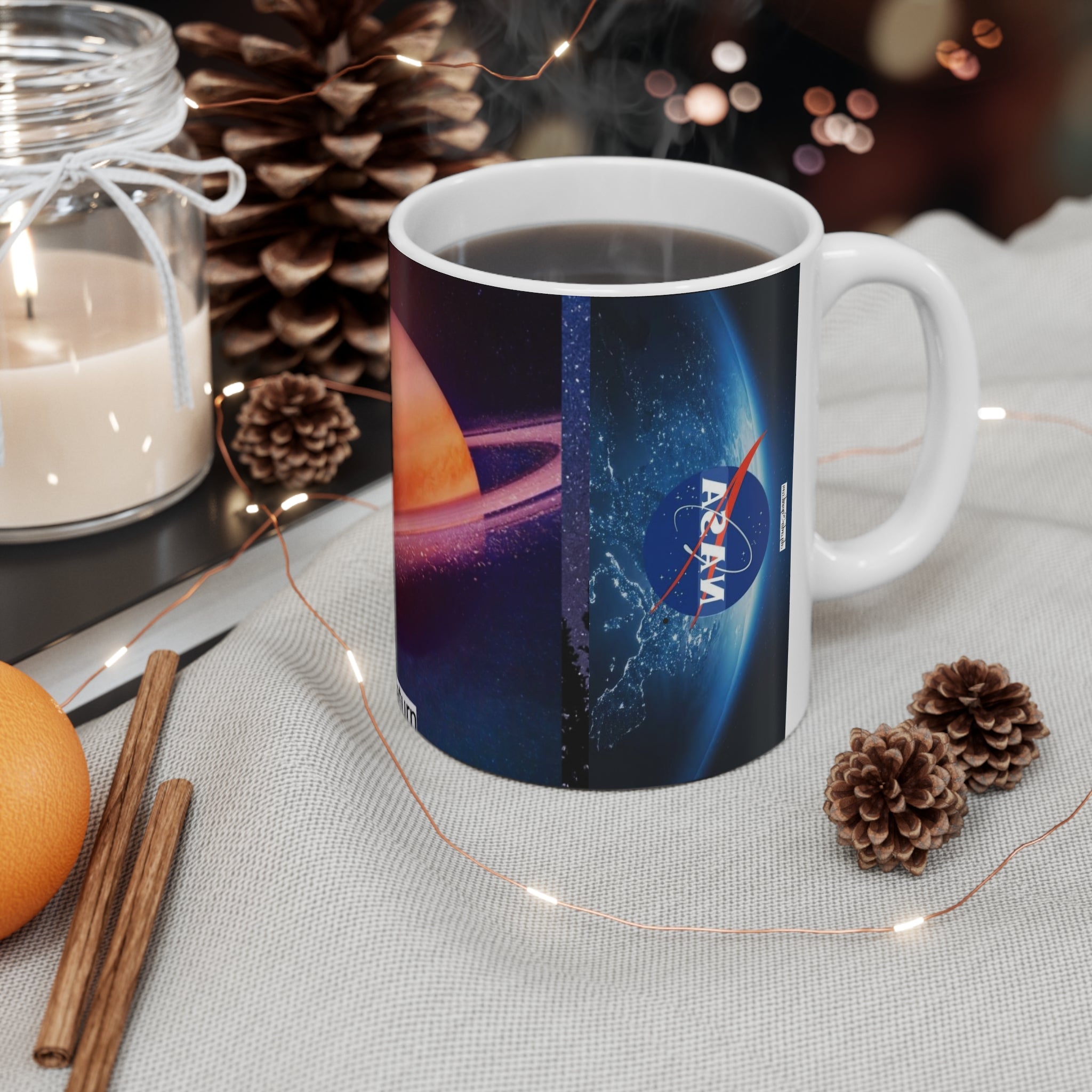 MUG MY GALAXY Saturn Space Mug — NASA Planetary Coffee Cup (11oz)