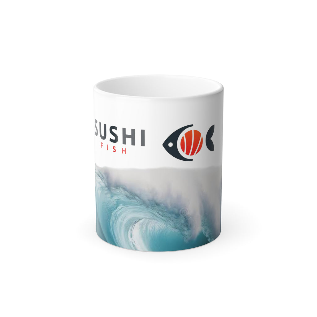 Color-Changing Sushi Fish Mug — 11oz Wave Heat Reveal