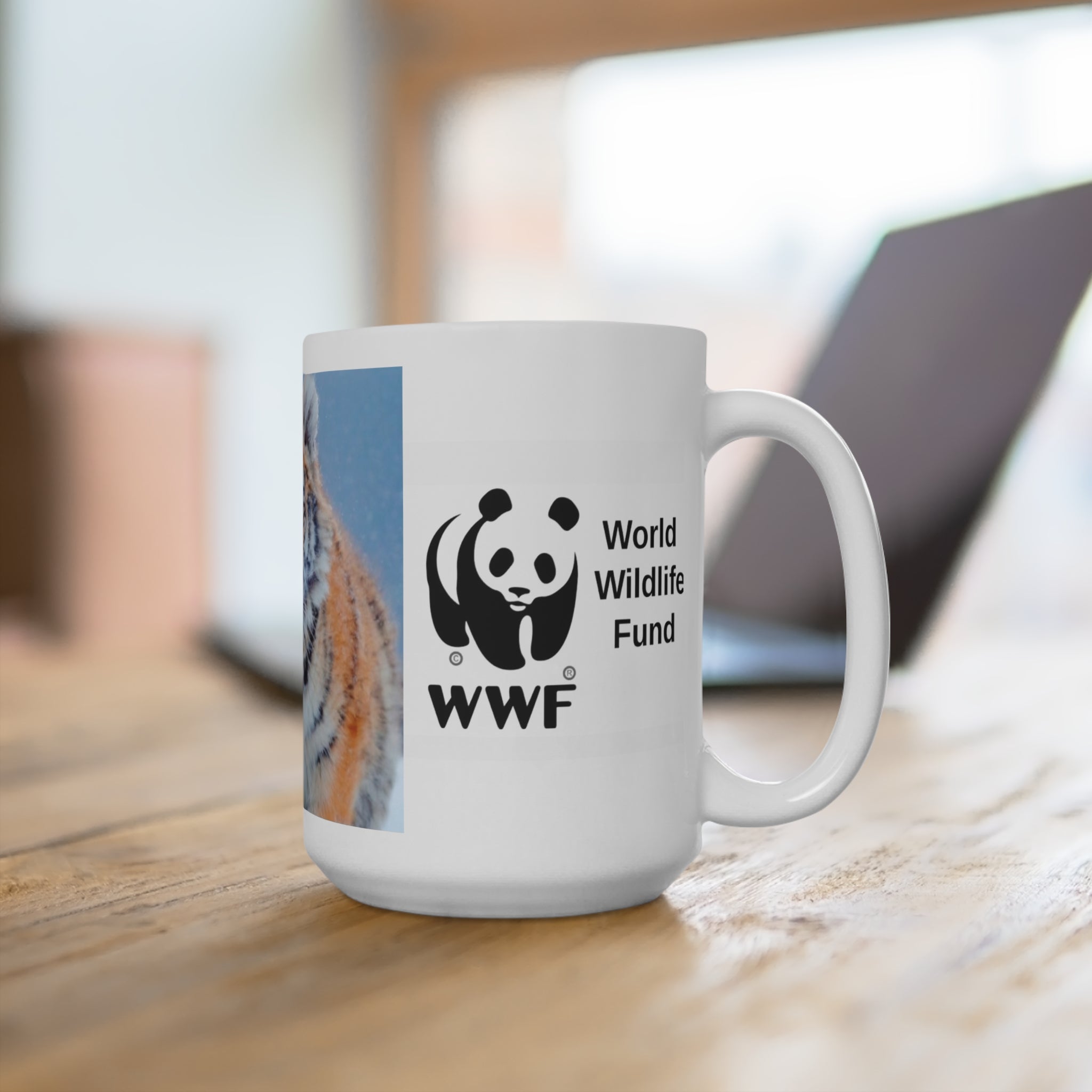 15oz Leopard Photo Mug — Wildlife Coffee Cup with Jungle Cat Image