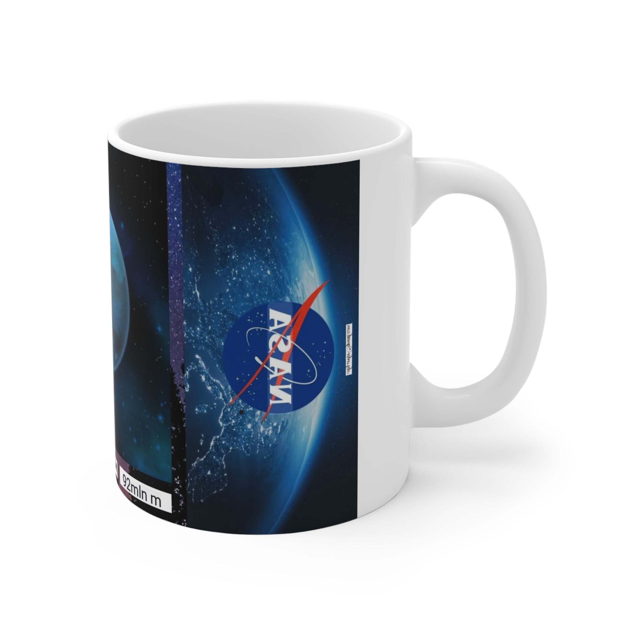 NASA Space Planet Mug – Blue Saturn Illustration 11oz