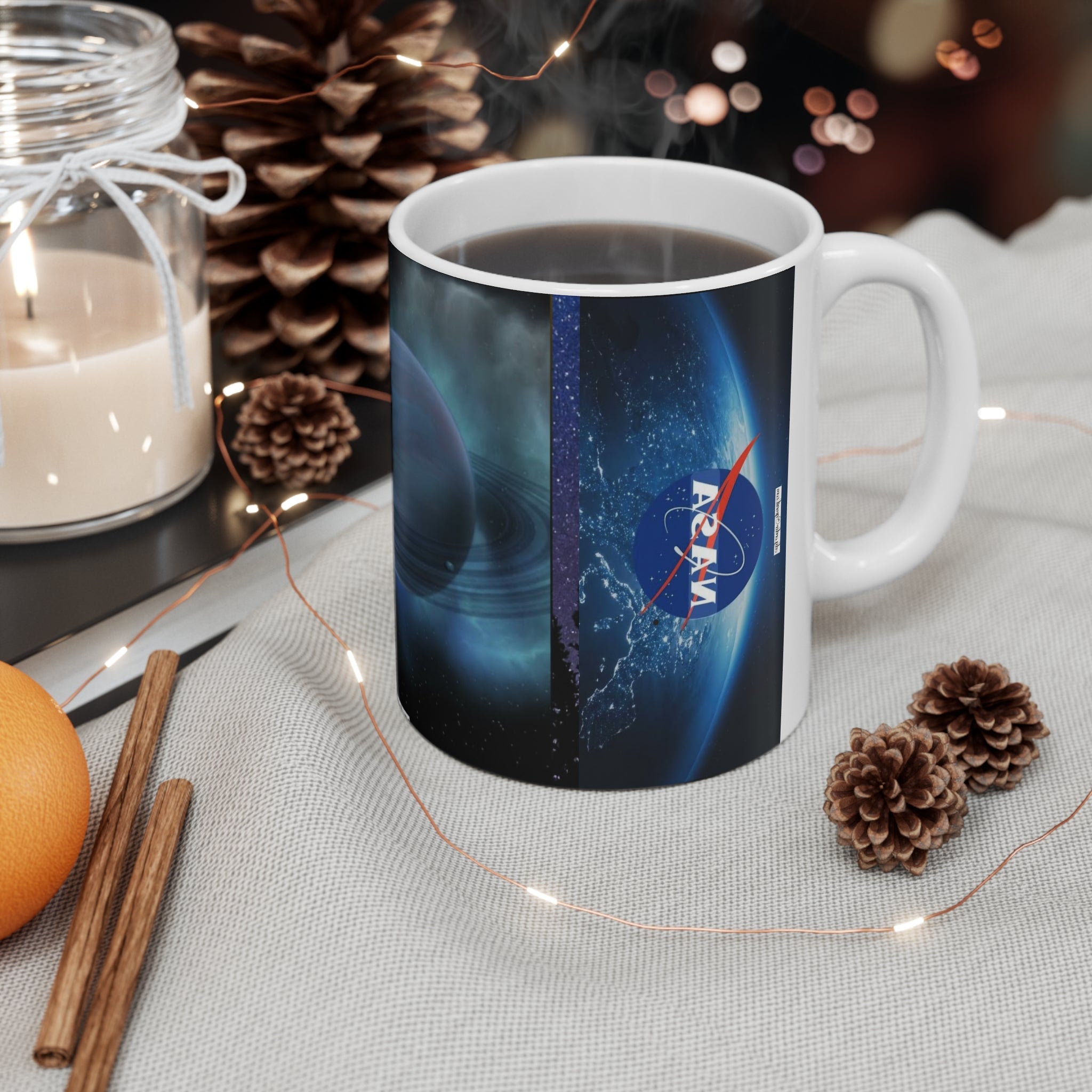 NASA Space Planet Mug — 11oz Ceramic Coffee Cup with Planetary Design