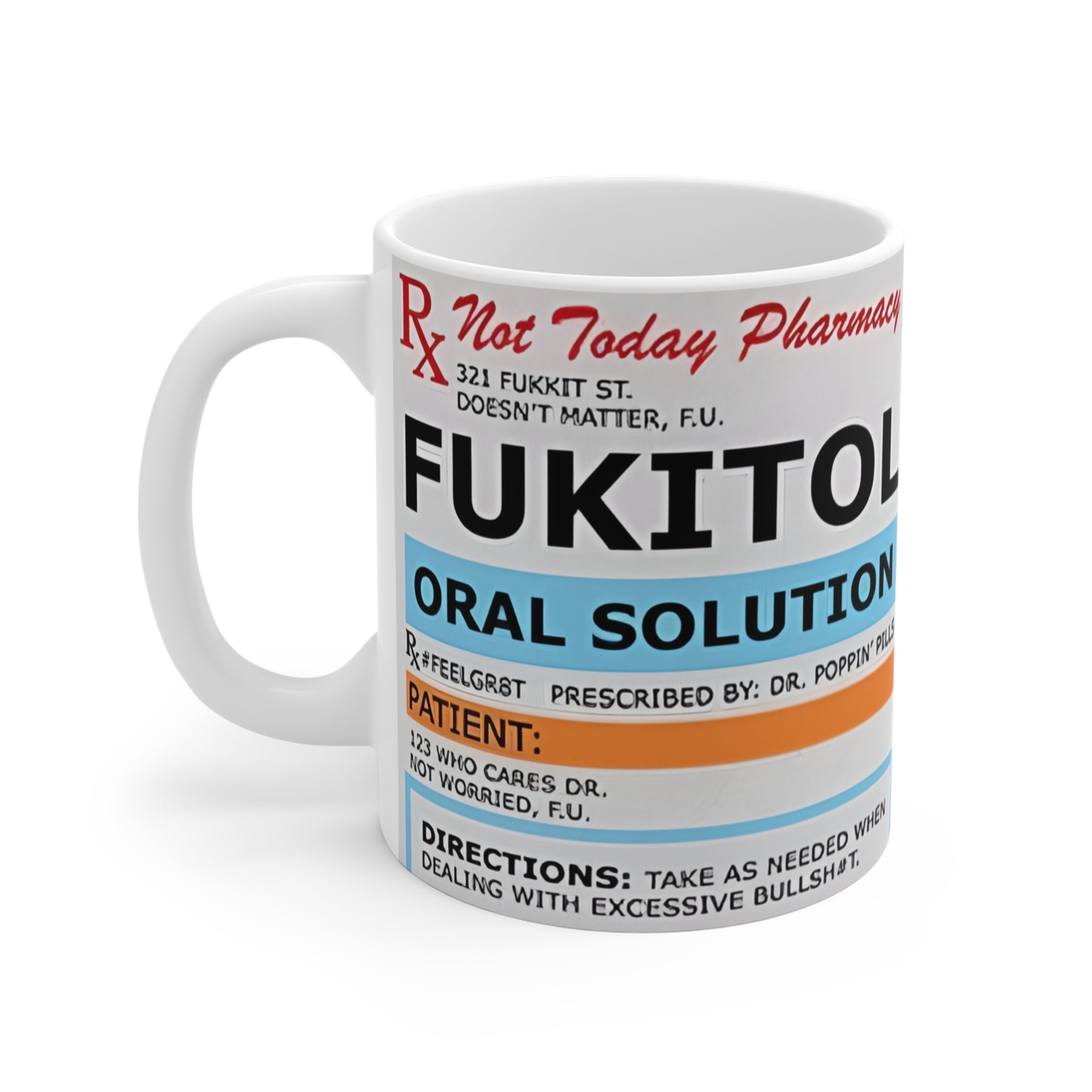 MUG FUKITOL Prescription Mug — Funny Pharmacy Label Coffee Cup