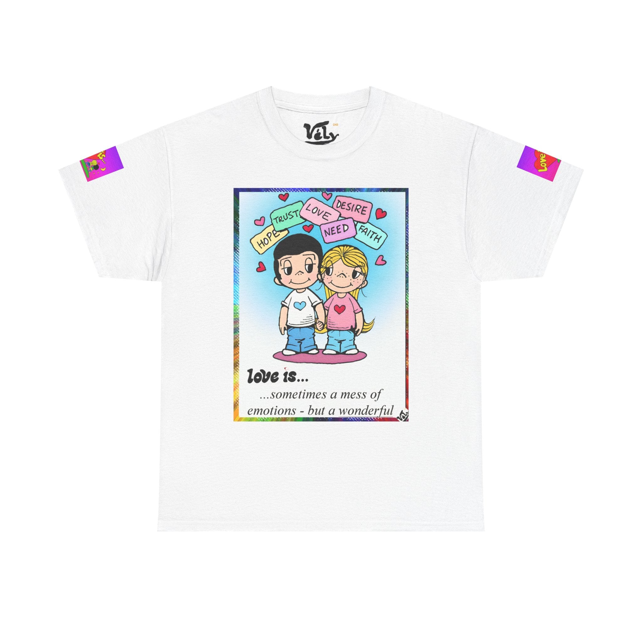 💎 LOVE IS... Cartoon Couple T-Shirt — Cute Romantic Graphic Tee 💎