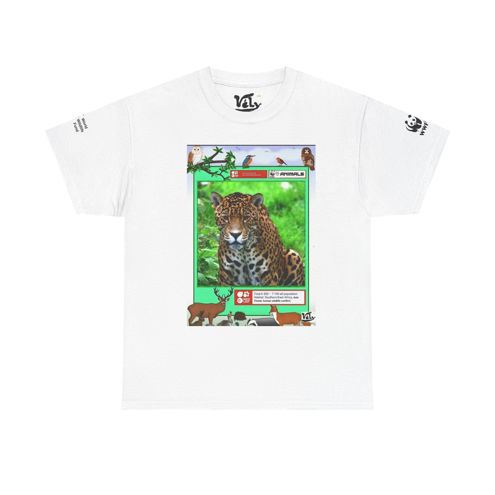 ジャガー トレーディングカード Tシャツ — ヴィンテージ ワイルドライフ グラフィック Tシャツ