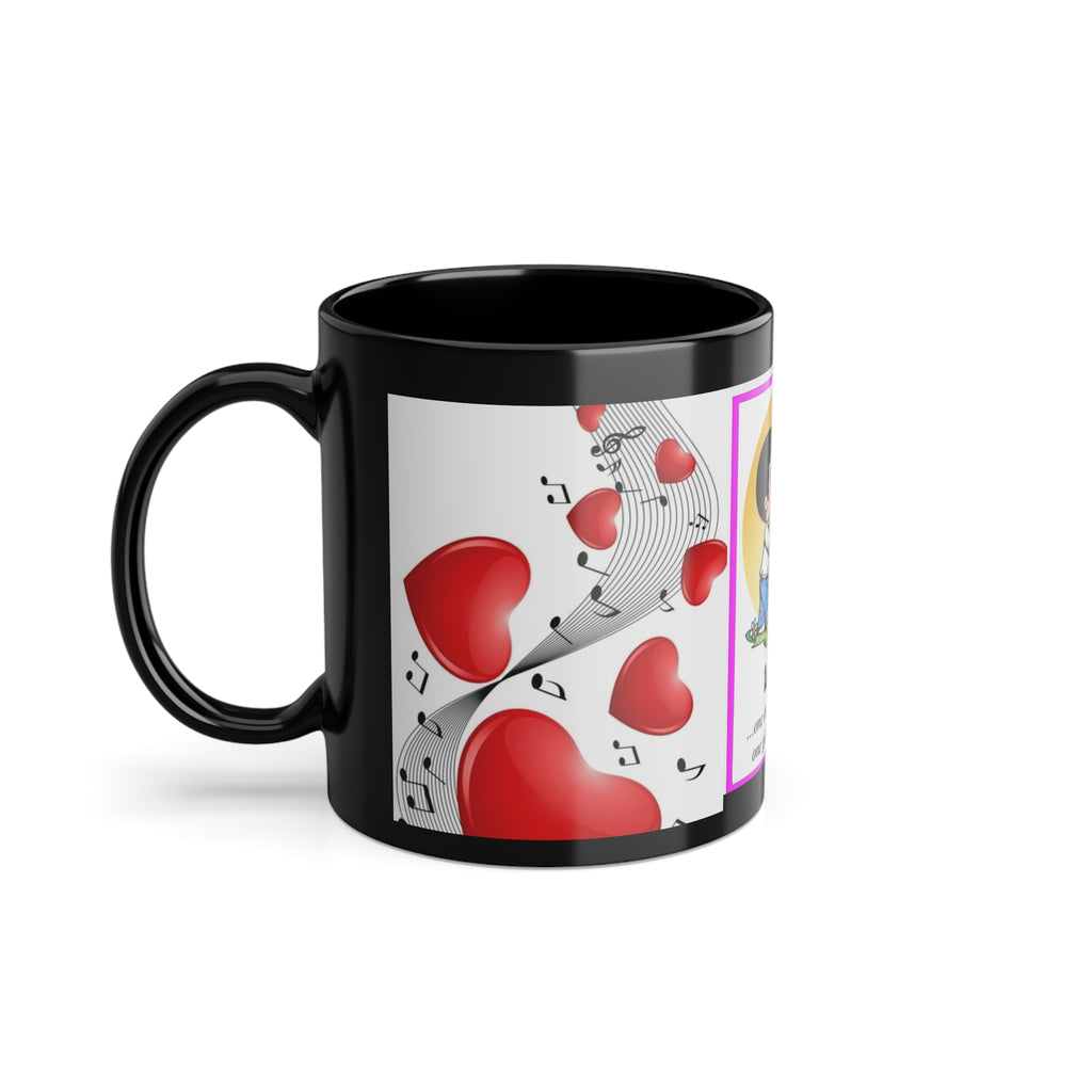 CUP - LOVE IS - Series Black Coffee Mug — 11oz Gift for Family & Friends