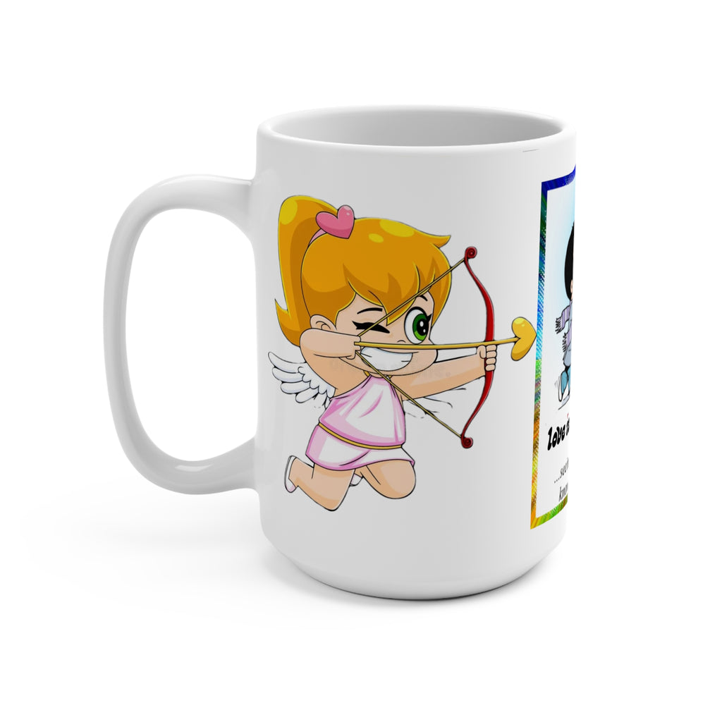 MUG LOVE IS 15oz Mug — Cheerful Gift for Friends, Family & Couples