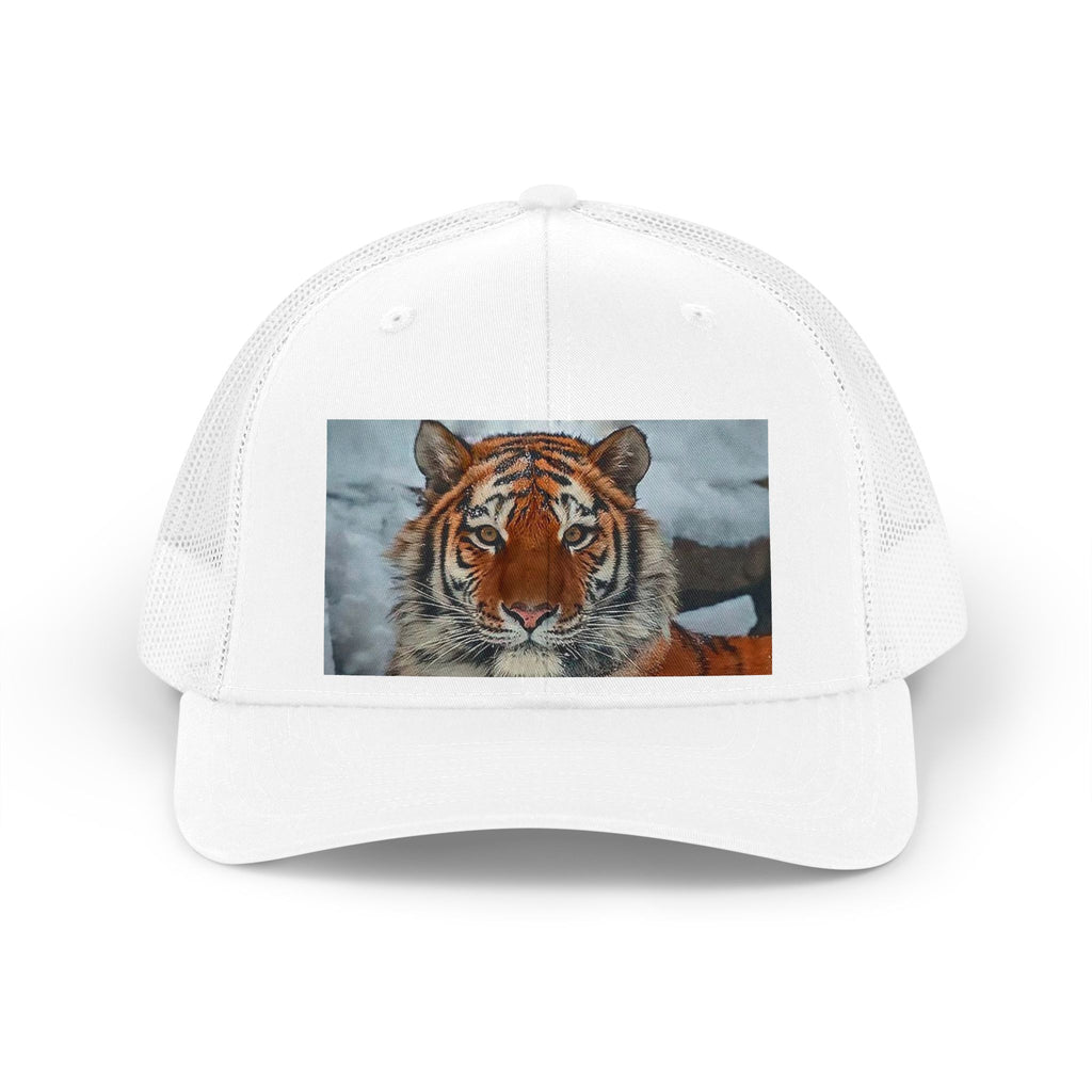 HAT NATURE Tiger Face Trucker Hat — Retro Wildlife Mesh Cap