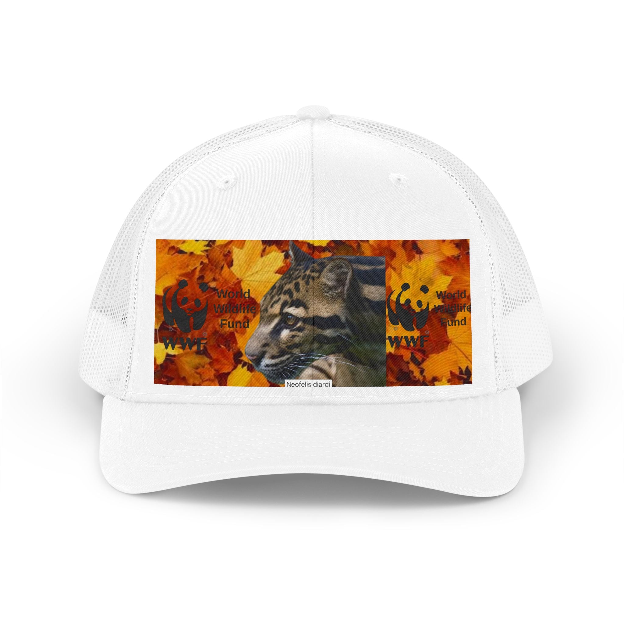 HAT NATURE Autumn Bobcat Trucker Hat – Retro Fall Leaves Design