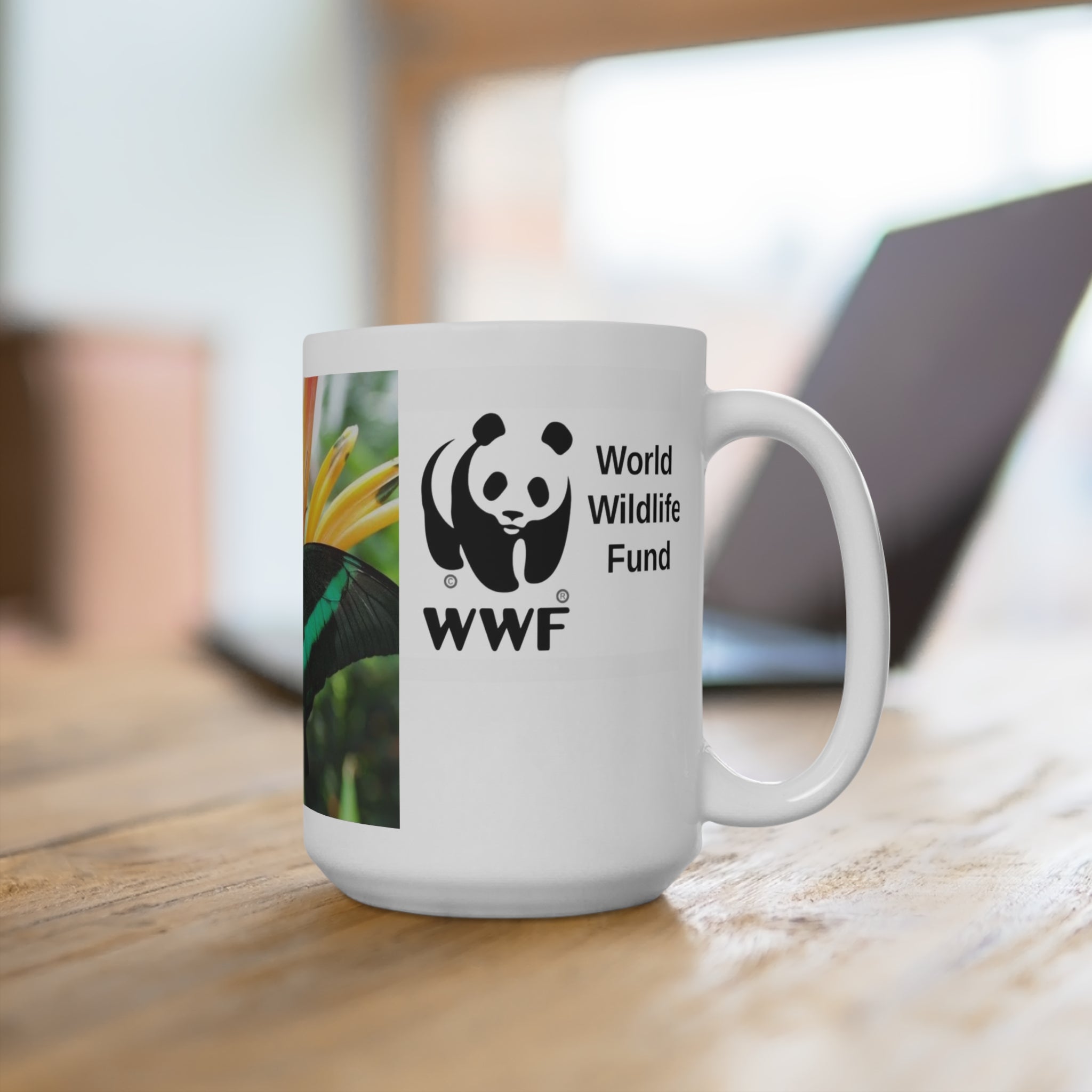 MUG NATURE Butterfly Photo Mug (15oz) — WWF World Wildlife Fund Conservation Coffee Cup