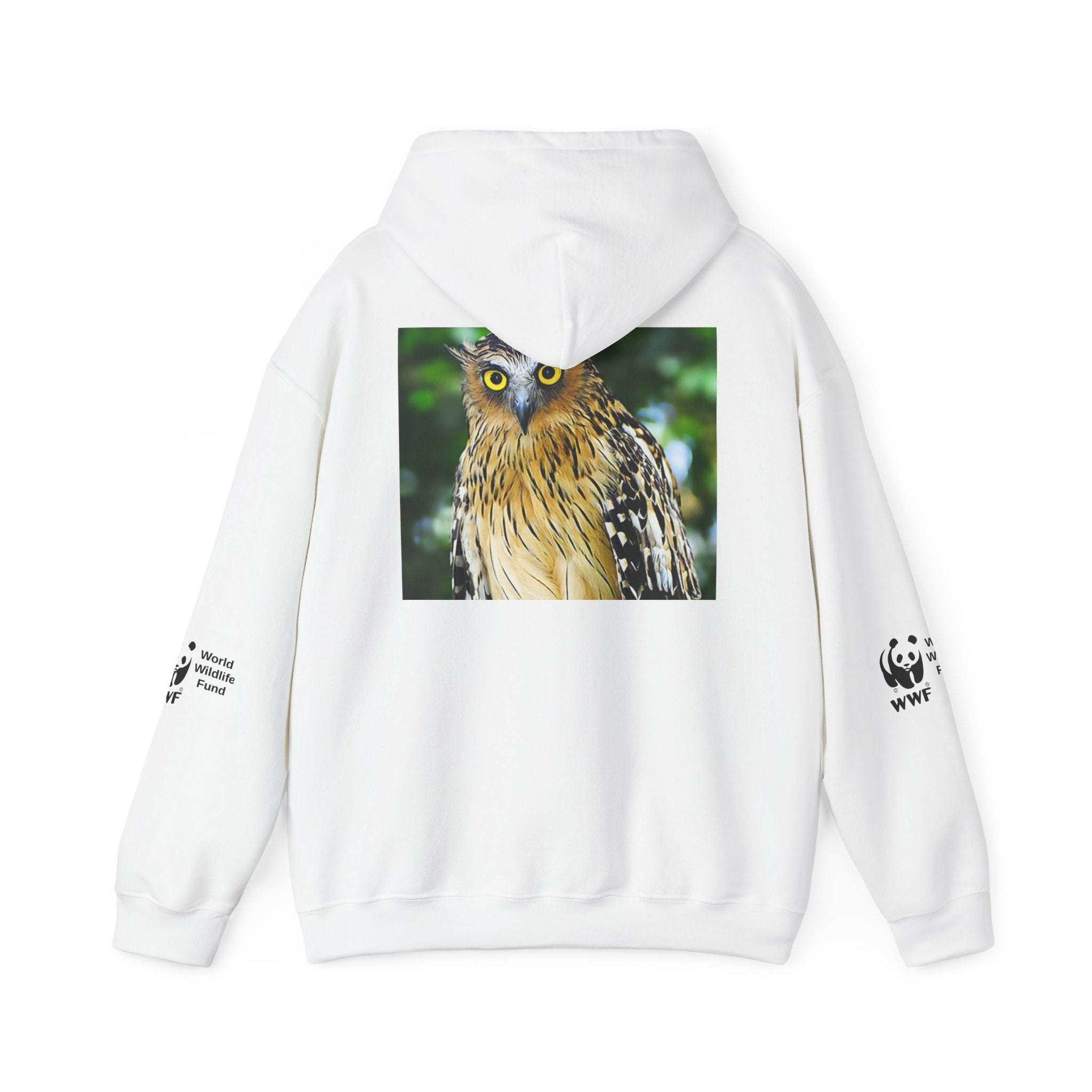 HOODIE NATURE WWF Owl Photo Hoodie — Wildlife Conservation Graphic Hooded Sweatshirt
