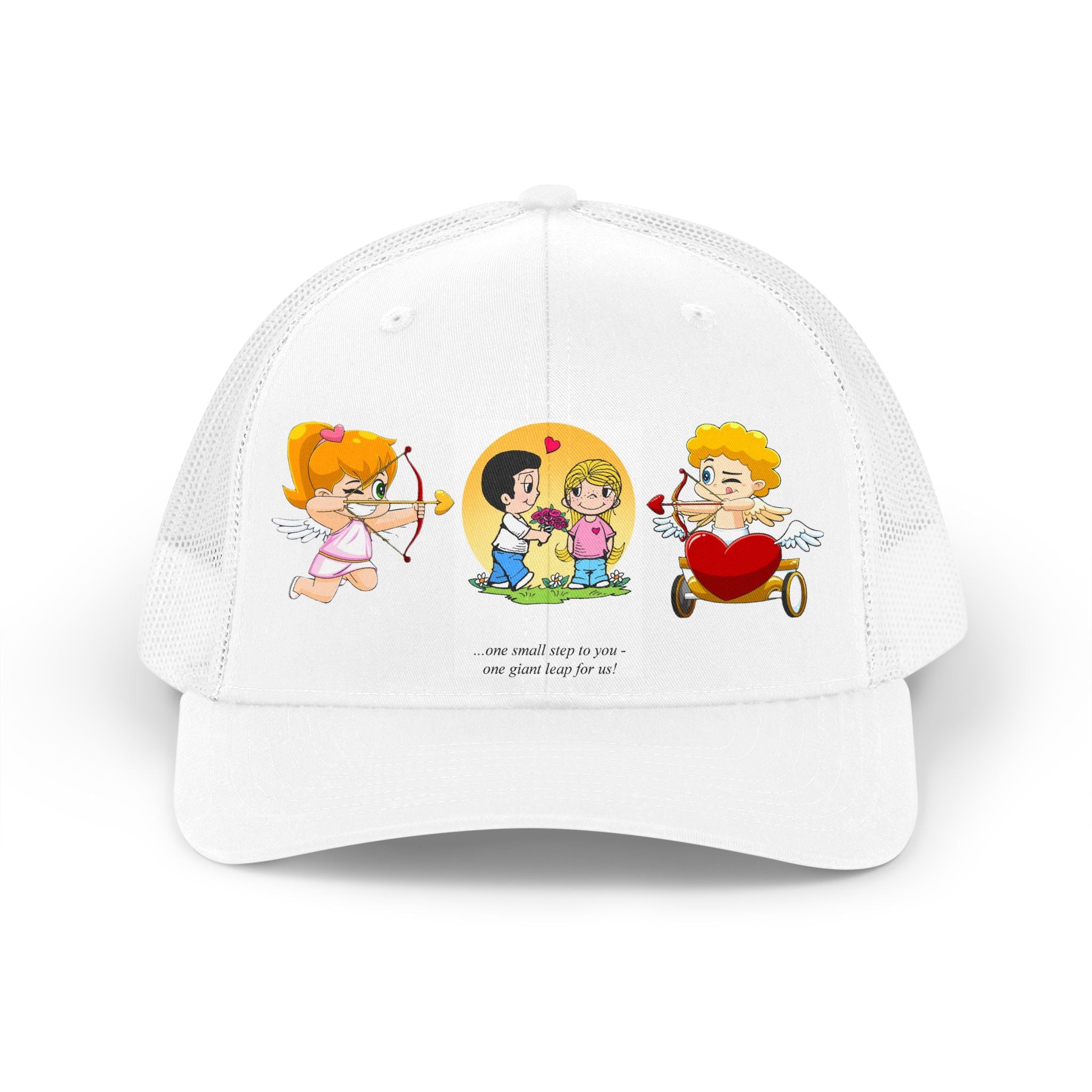 Retro Cupid Trucker Hat — Vintage Valentine Kids Love Design