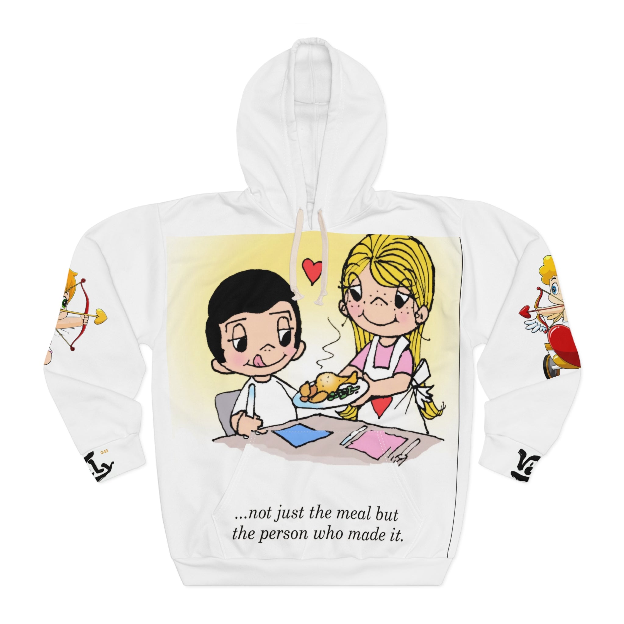 Hoodie collection - LOVE IS...- Romantic Cooking Hoodie — "Not Just the Meal But the Person Who Made It" Pullover