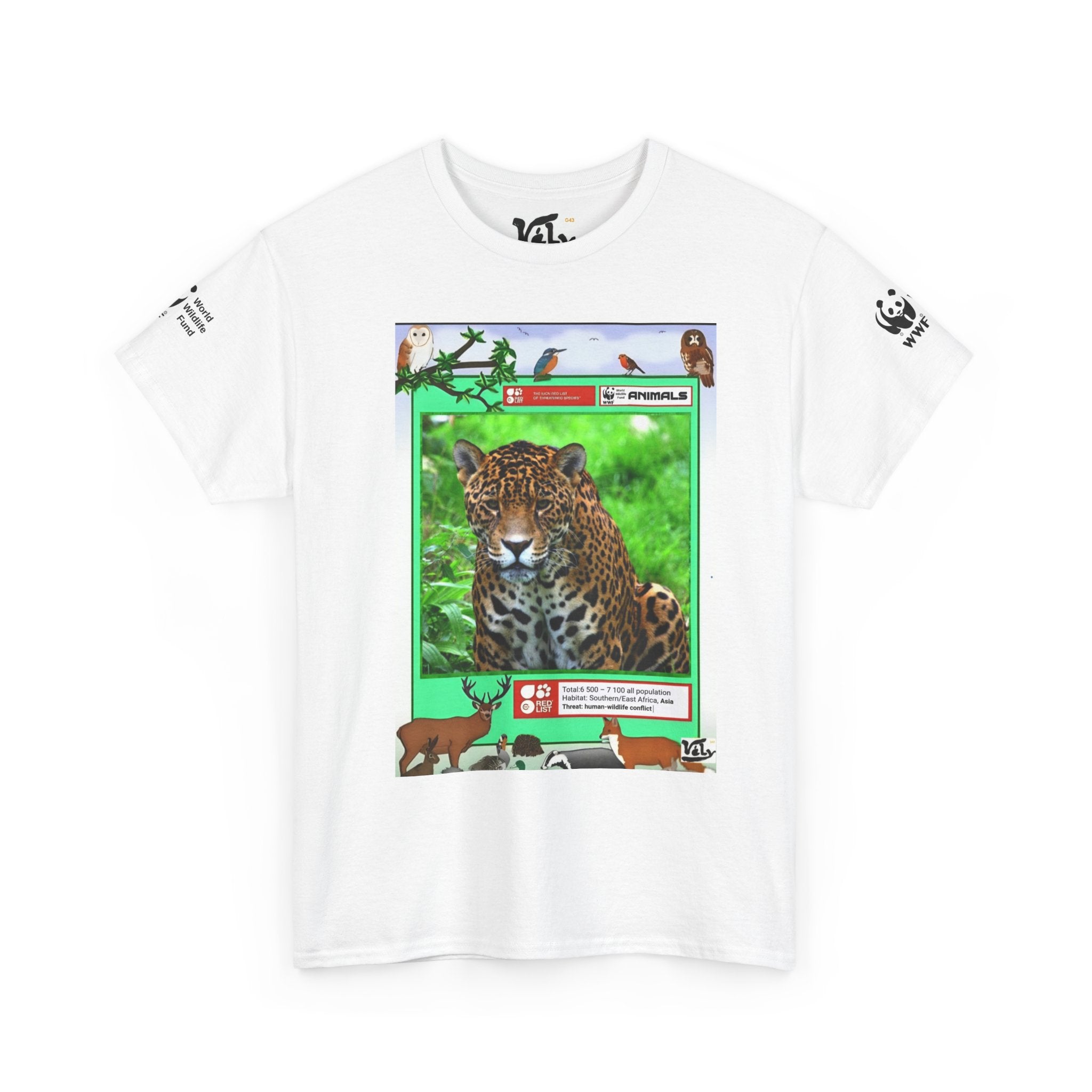 ジャガー トレーディングカード Tシャツ — ヴィンテージ ワイルドライフ グラフィック Tシャツ