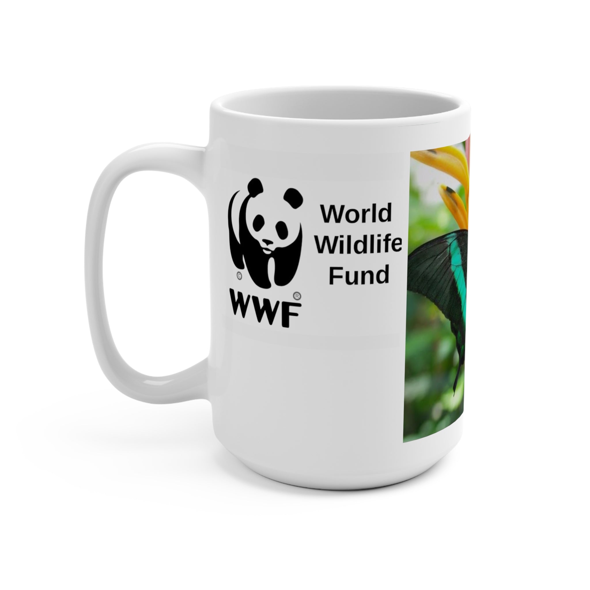 MUG NATURE Butterfly Photo Mug (15oz) — WWF World Wildlife Fund Conservation Coffee Cup